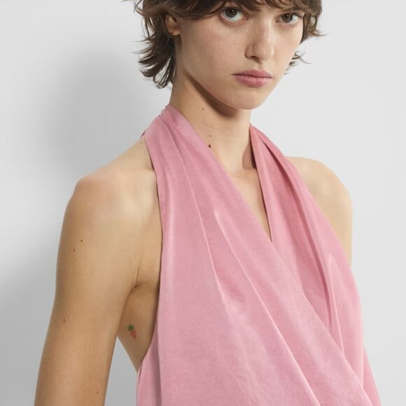 Aritzia Wilfred Martini Satin Blouse Sleeveless satin halter top Size Small - Picture 4 of 6